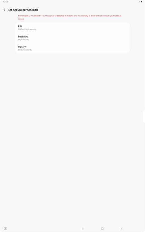 Press the required lock code and follow the instructions on the screen to create an additional lock code.