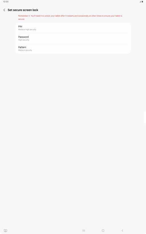 Press the required lock code and follow the instructions on the screen to create an additional lock code.