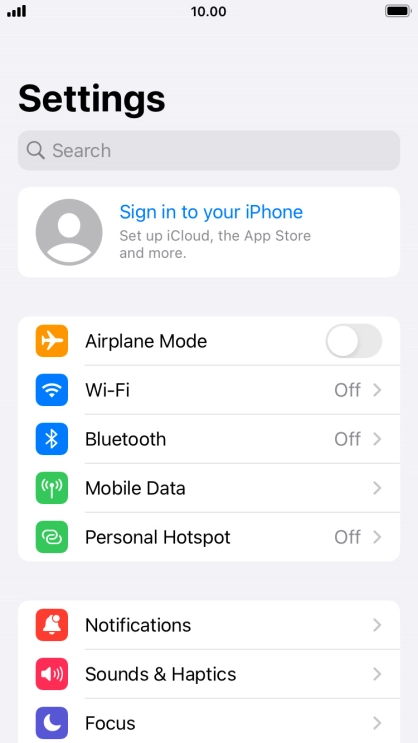 Press Sign in to your iPhone.