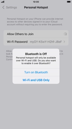 If Wi-Fi is turned on, press Wi-Fi and USB Only.