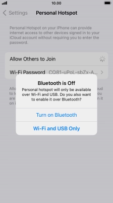 If Wi-Fi is turned on, press Wi-Fi and USB Only.