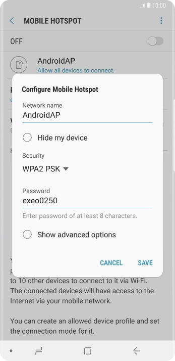 Press the field below 