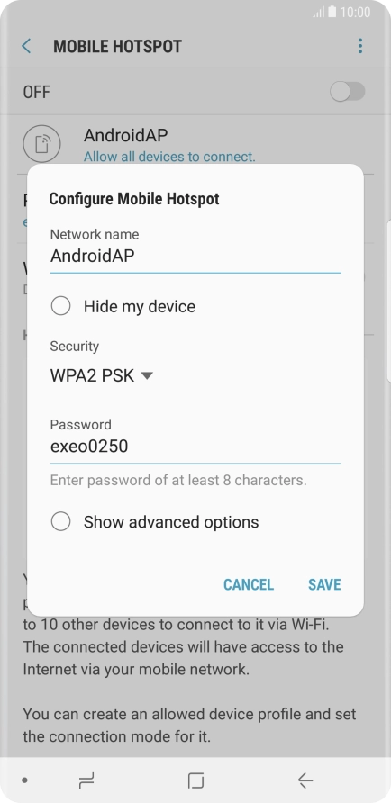 Press the field below 