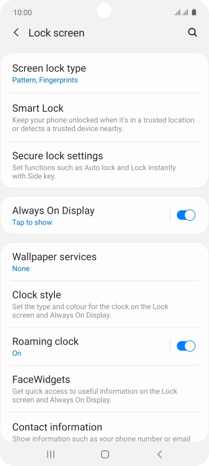 Press Screen lock type and key in the current phone lock code.