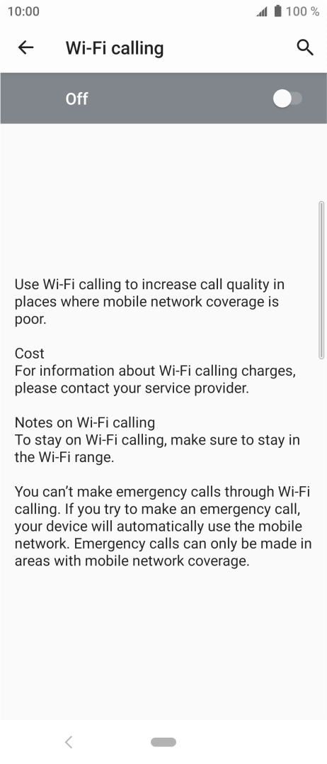 Press the indicator to turn the function on or off.