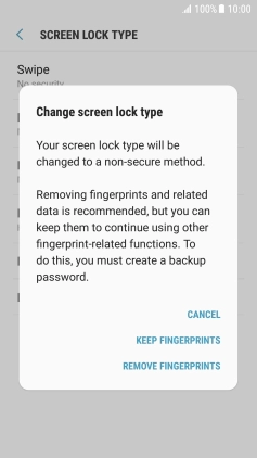 Press REMOVE FINGERPRINTS.