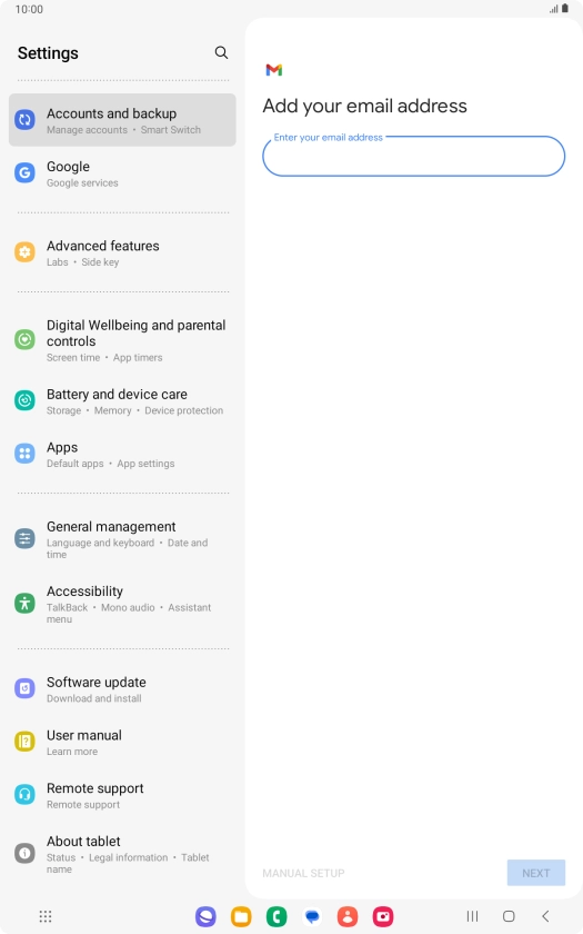 Press the field below 