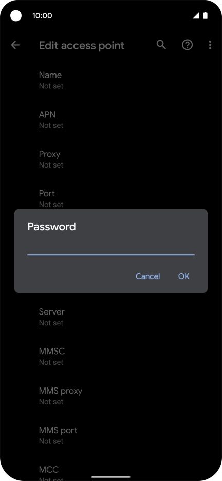 Key in secure and press OK.