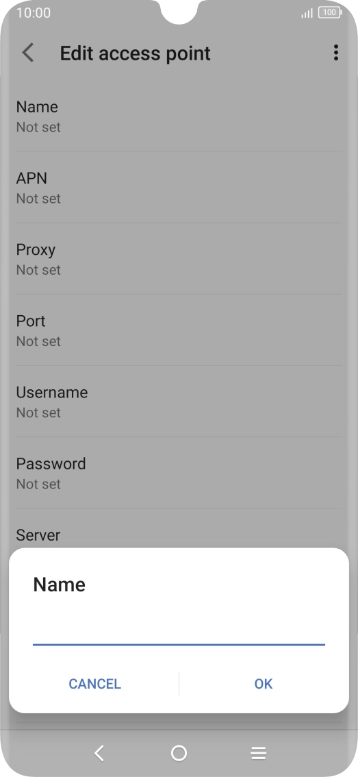 Key in EE Internet and press OK.