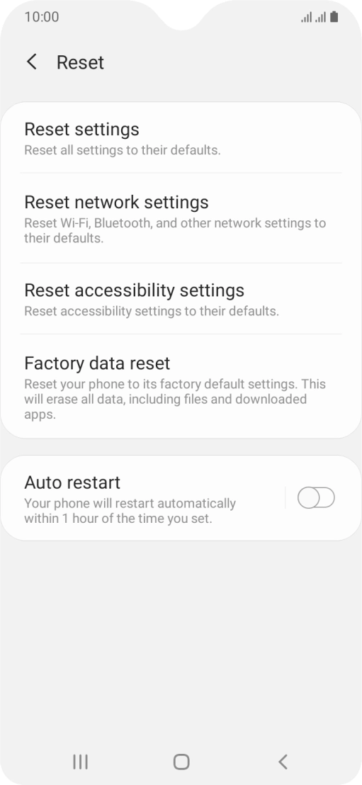 Press Factory data reset.