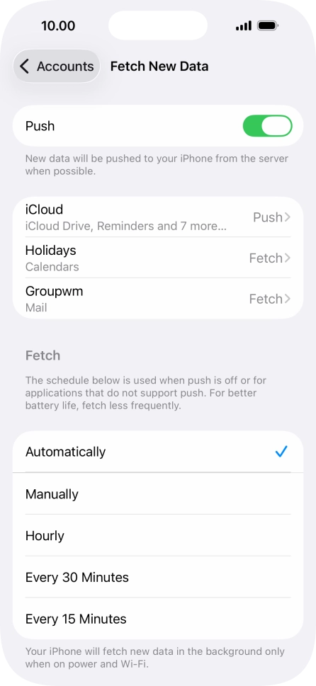 Press the indicator next to 