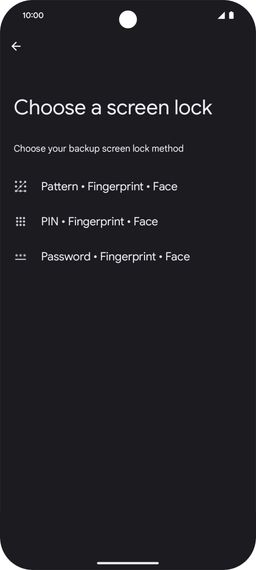 Press the required phone lock code and follow the instructions on the screen to create an additional phone lock code.