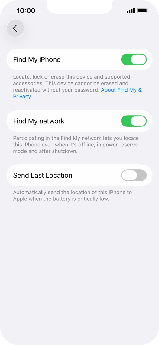 Press the indicator next to 