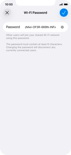 Press the confirm icon.