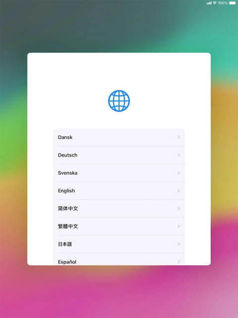 Press the required language.