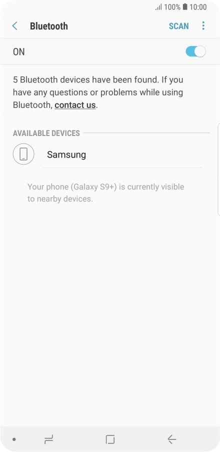 Press the required Bluetooth device and follow the instructions on the screen to pair the device with your phone.
