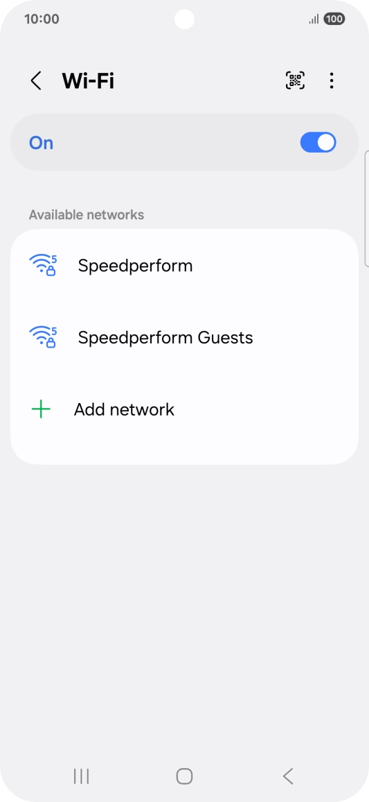 Press the required Wi-Fi network.