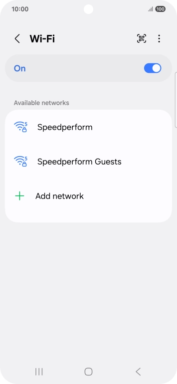 Press the required Wi-Fi network.