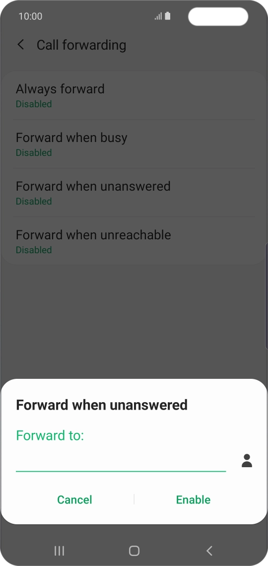 Key in +447953222222 and press Enable.
