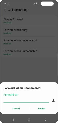 Key in +447953222222 and press Enable.