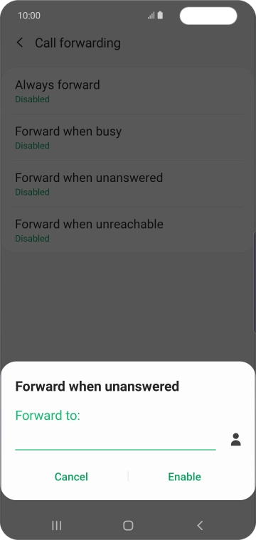 Key in +447953222222 and press Enable.