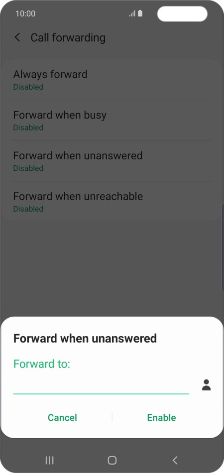 Key in +447953222222 and press Enable.