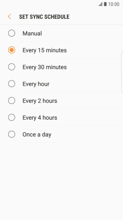 Press the required setting.