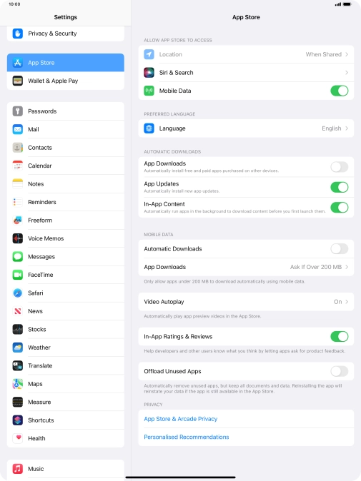 Press the indicator next to 