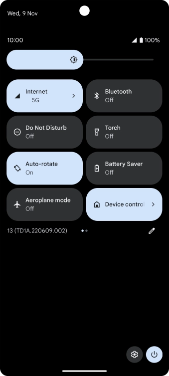 Press Aeroplane mode to turn the function on or off.
