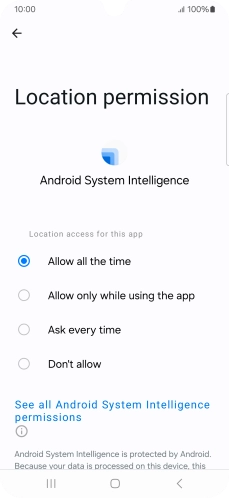 Press the required setting.