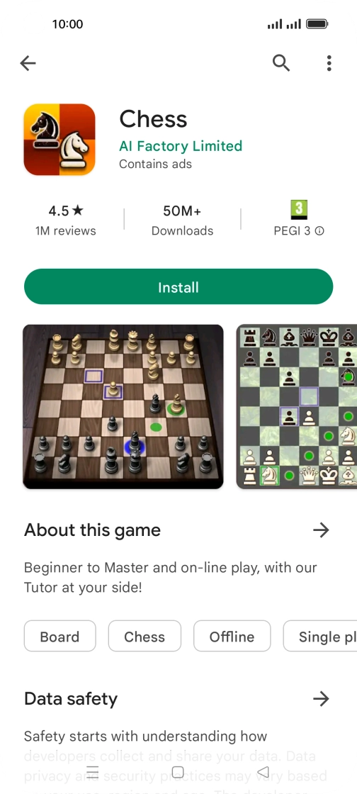 Press Install and follow the instructions on the screen to install the app.