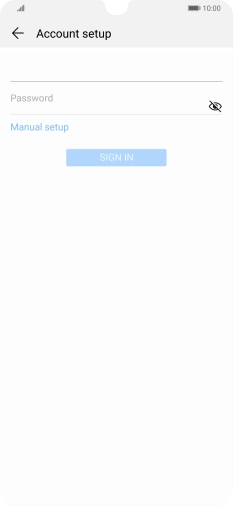 Press Password and key in the password for your email account.