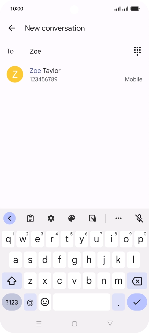 Press the required contact.