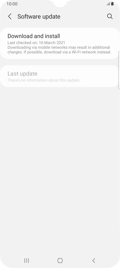 Press Download and install. If a new software version is available, it's displayed. Follow the instructions on the screen to update the phone software.