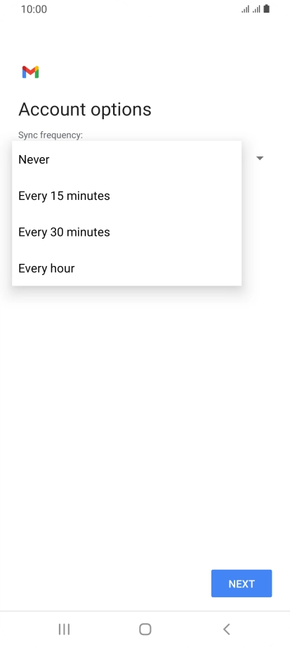 Press the required setting.