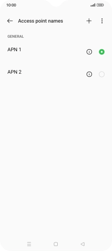 Press the field next to the data connection to activate it.