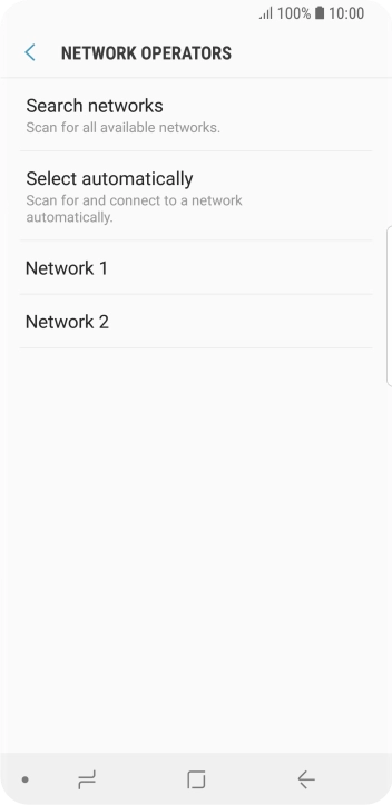 Press the required network.