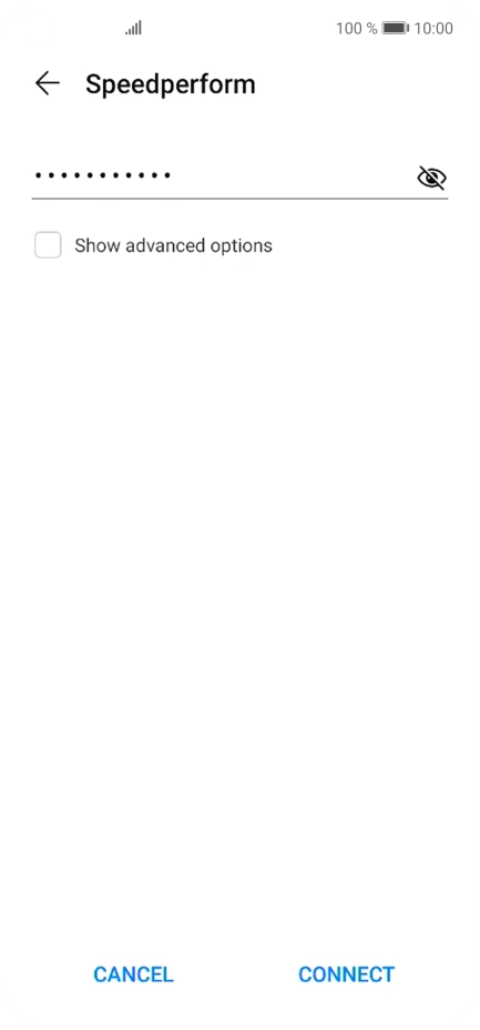 Key in the password for the Wi-Fi network and press CONNECT.