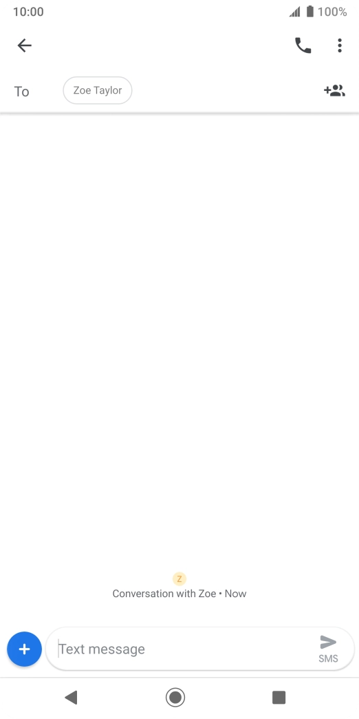 Press the text input field and write the text for your text message.