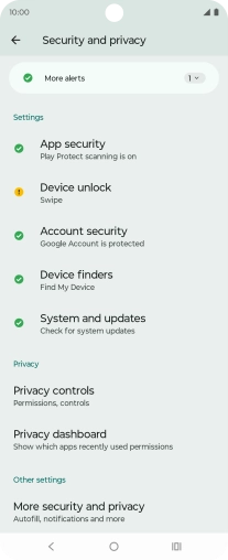 Press Device unlock.