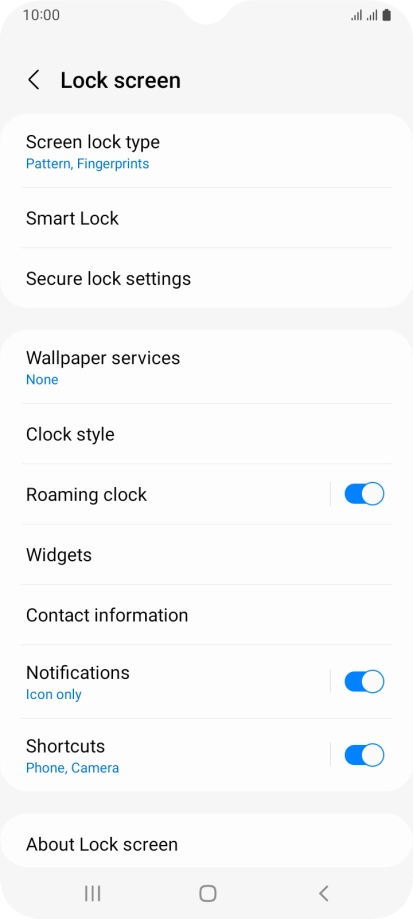 Press Screen lock type and key in the additional phone lock code you created earlier.