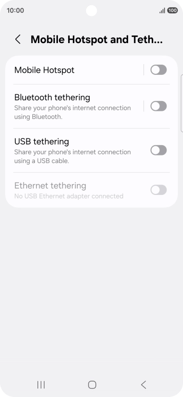 Press Mobile Hotspot.