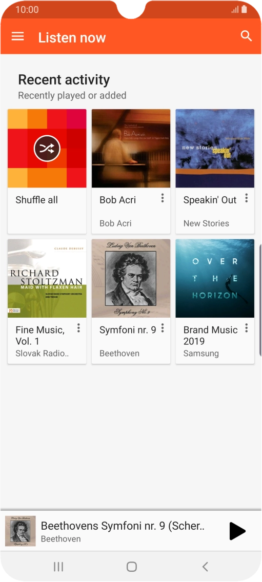 Slide your finger right starting from the left side of the screen.