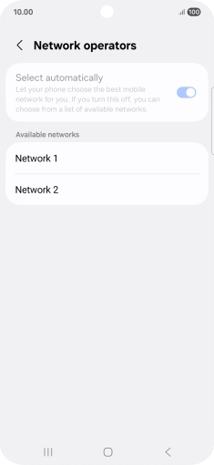 Press the required network.