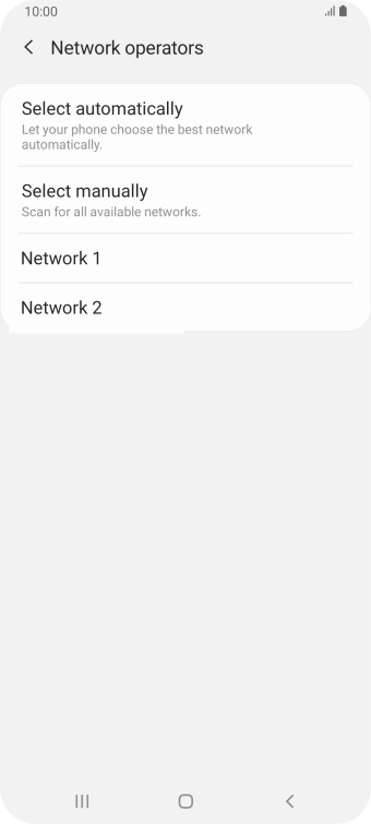 Press the required network.