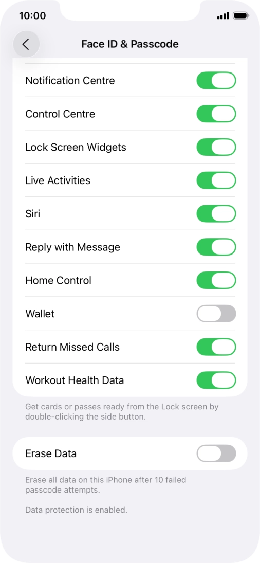 Press the indicator next to 