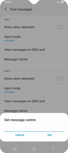 Key in +447958879879 and press Set.