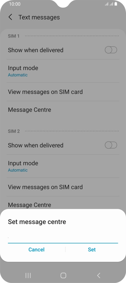 Key in +447958879879 and press Set.