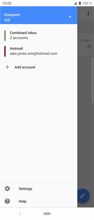 Press the required account.