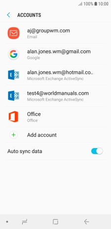 If this screen is displayed, you email account has been recognised and set up automatically. Follow the instructions on the screen to key in more information and finish setting up your phone.